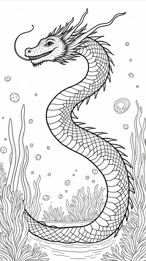 sea serpent coloring page